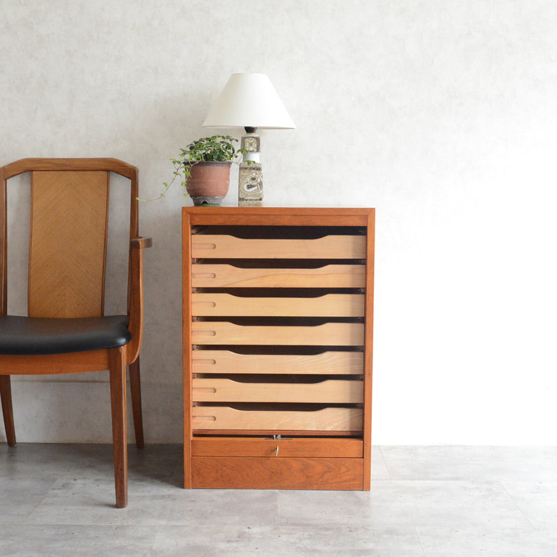 O様お取置品デンマークヴィンテージ  ロールアップ ファイルキャビネット6-38(鍵付）