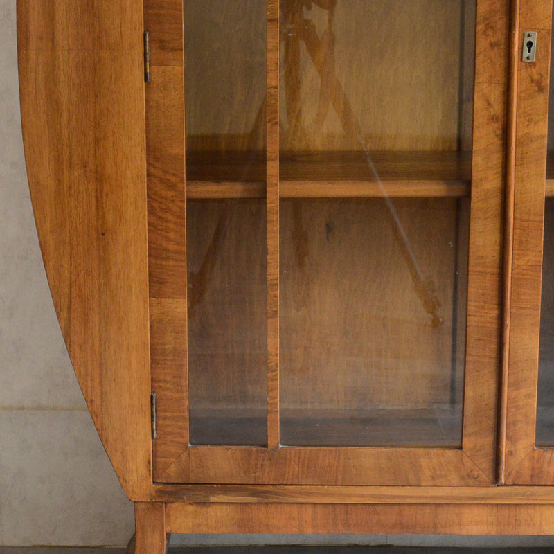 イギリス  アールデコ ガラスキャビネット 10(鍵付）