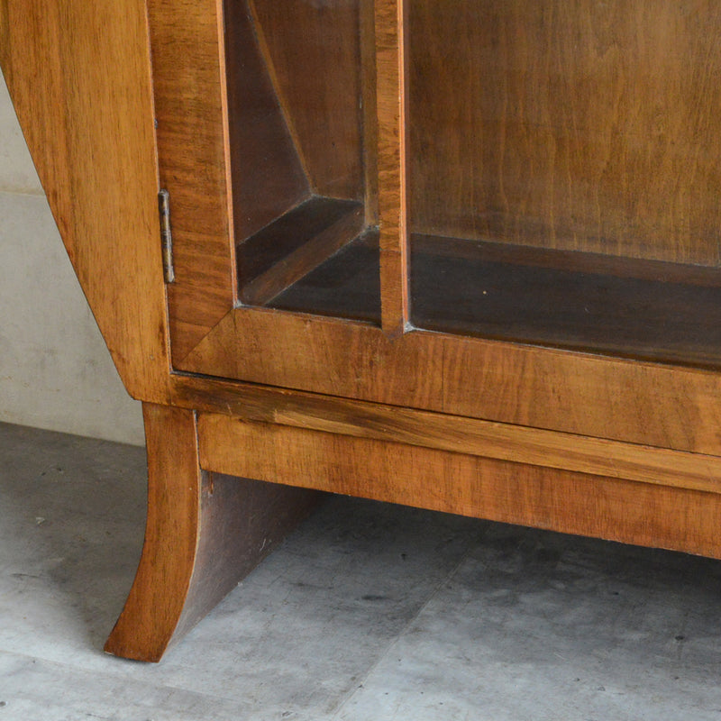 イギリス  アールデコ ガラスキャビネット 10(鍵付）