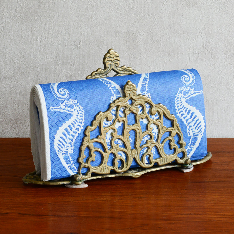 イギリスヴィンテージ　　真鍮ナフキンスタンド　アラベスク文様