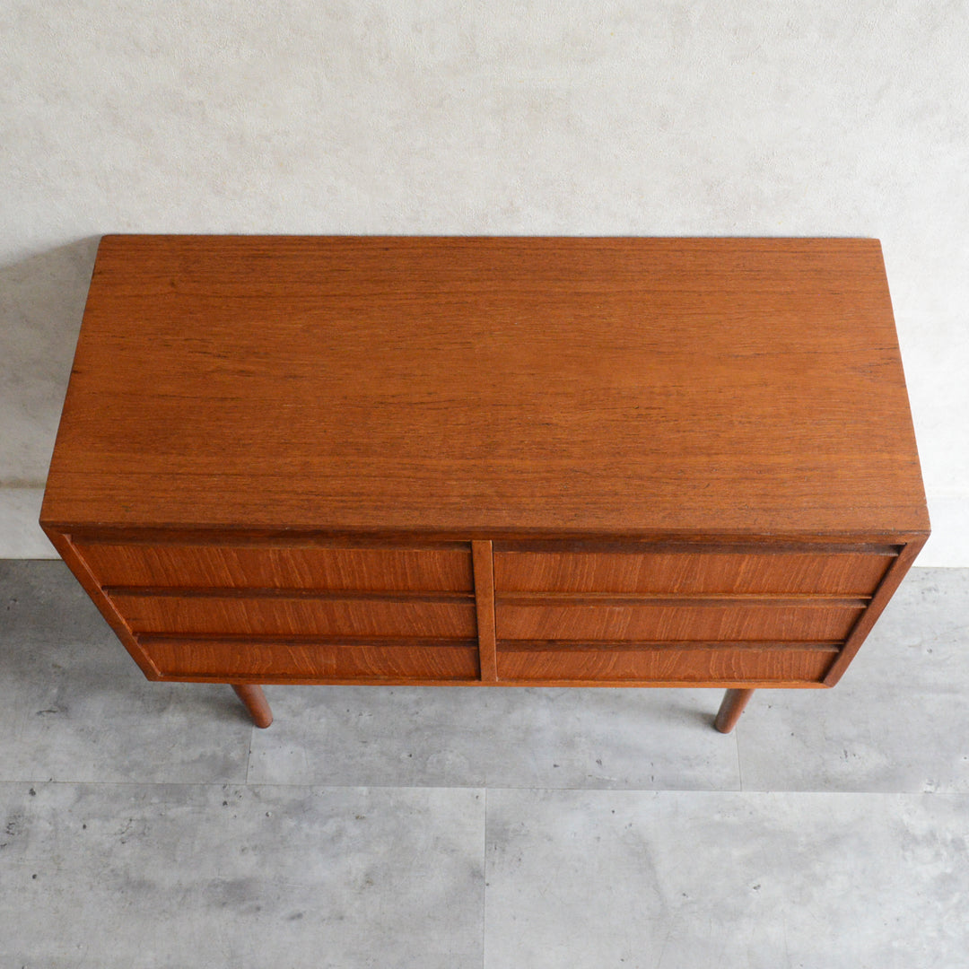 デンマークヴィンテージ  チーク３段2列スモールチェスト D-5