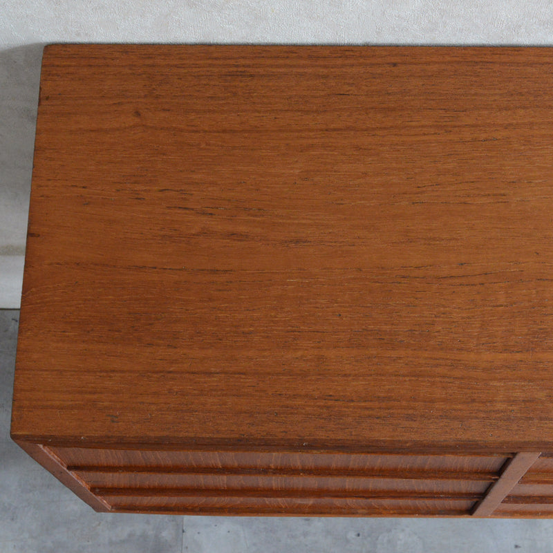 デンマークヴィンテージ  チーク３段2列スモールチェスト D-5