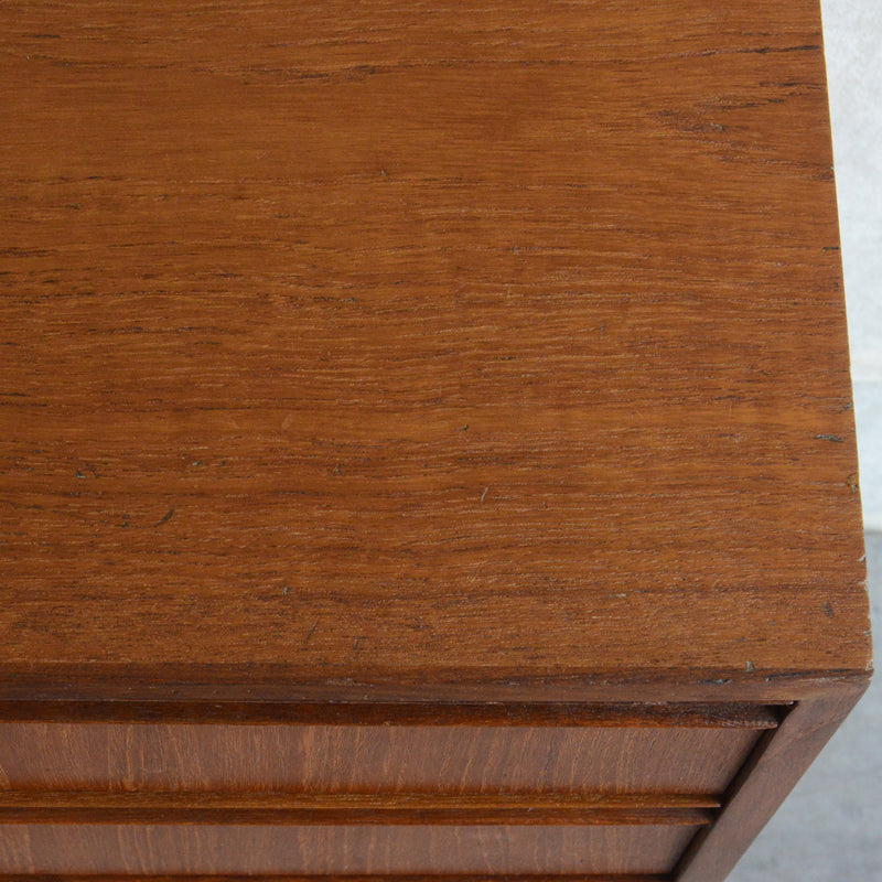 デンマークヴィンテージ  チーク３段2列スモールチェスト D-5