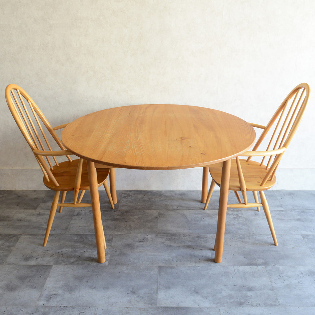 新着 ERCOL アーコール ラウンドテーブル 02（天板剥離再塗装済