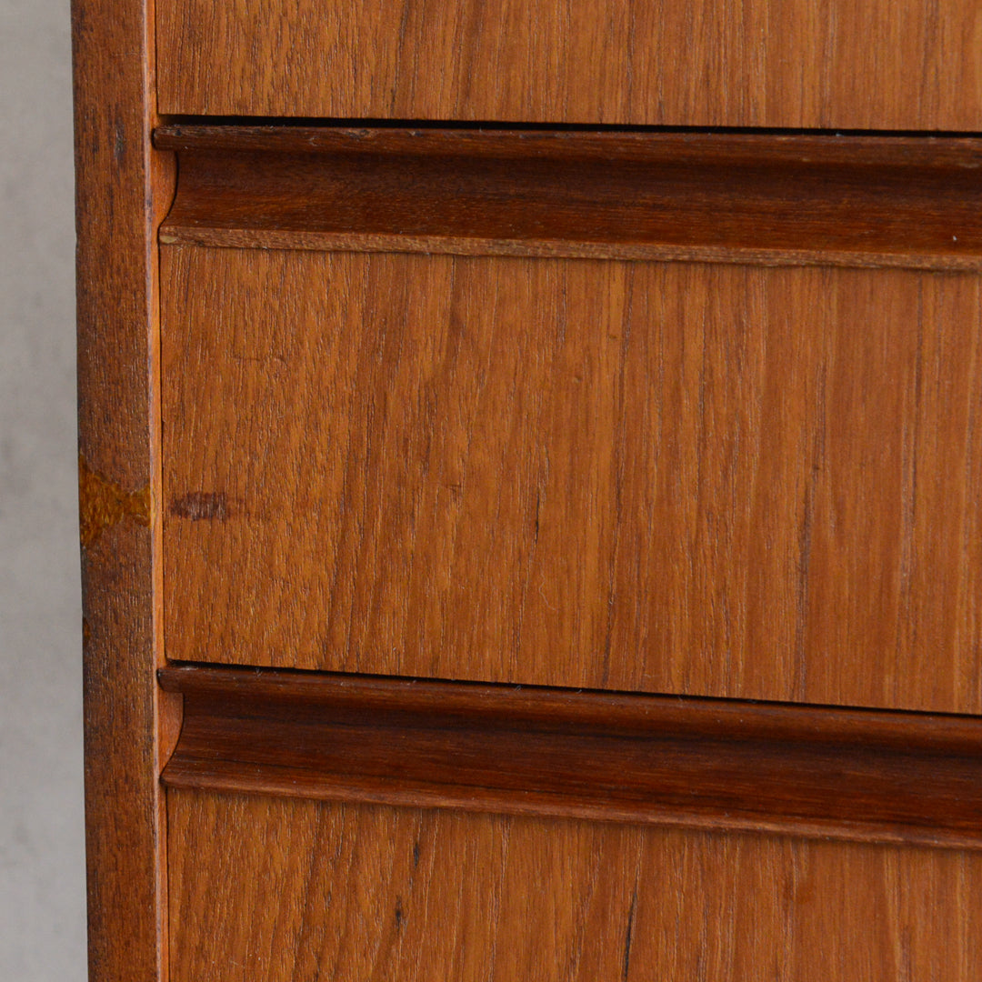 デンマークヴィンテージ  チーク３段2列スモールチェスト D-5