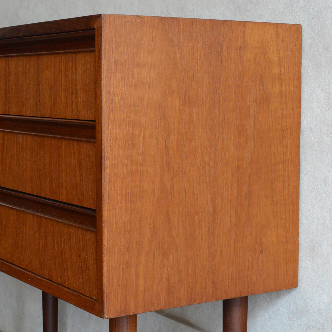 デンマークヴィンテージ  チーク３段2列スモールチェスト D-5