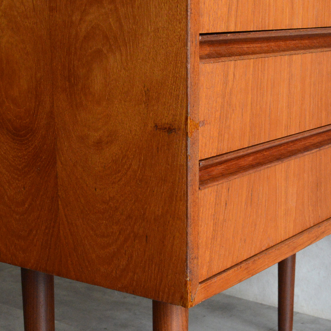 デンマークヴィンテージ  チーク３段2列スモールチェスト D-5