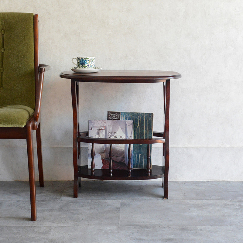 クラシック サイドテーブル (オーバル・マガジンラック付き） 27