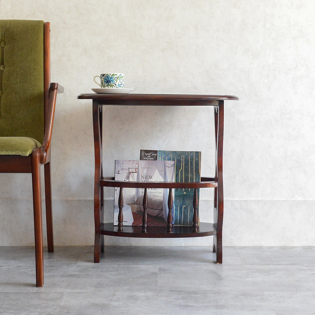 クラシック サイドテーブル (オーバル・マガジンラック付き） 27