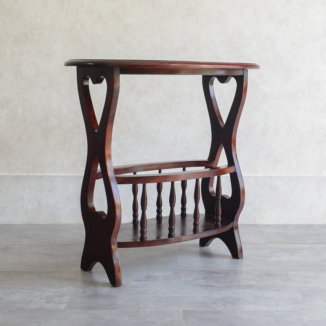 クラシック サイドテーブル (オーバル・マガジンラック付き） 27