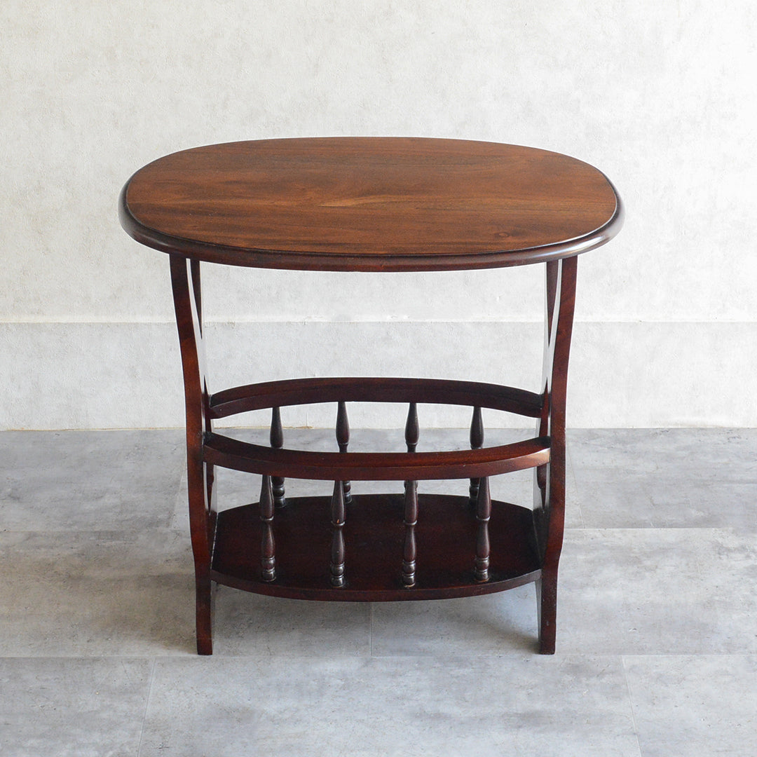 クラシック サイドテーブル (オーバル・マガジンラック付き） 27