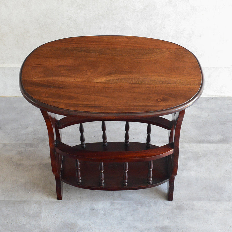 クラシック サイドテーブル (オーバル・マガジンラック付き） 27