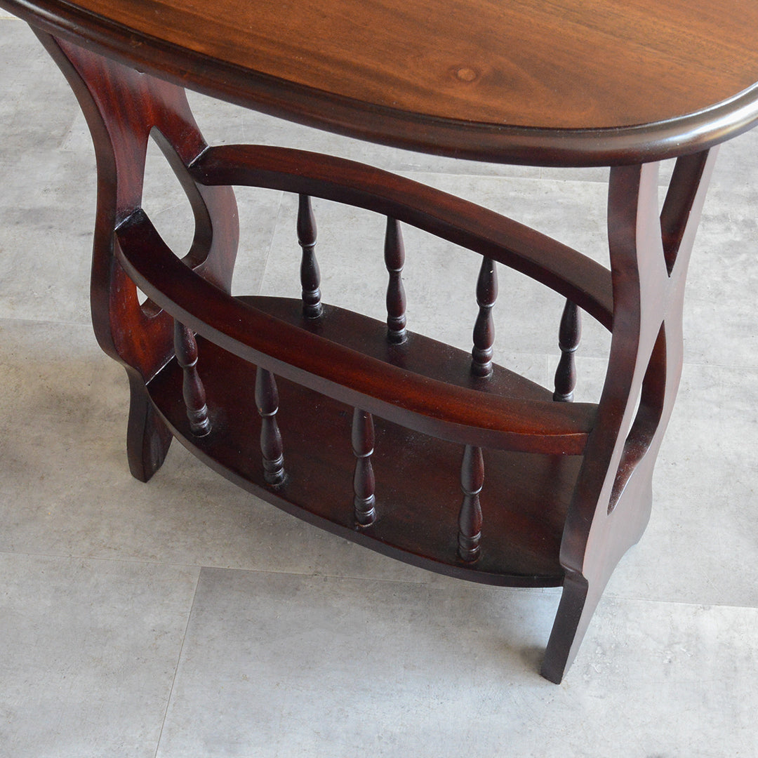 クラシック サイドテーブル (オーバル・マガジンラック付き） 27