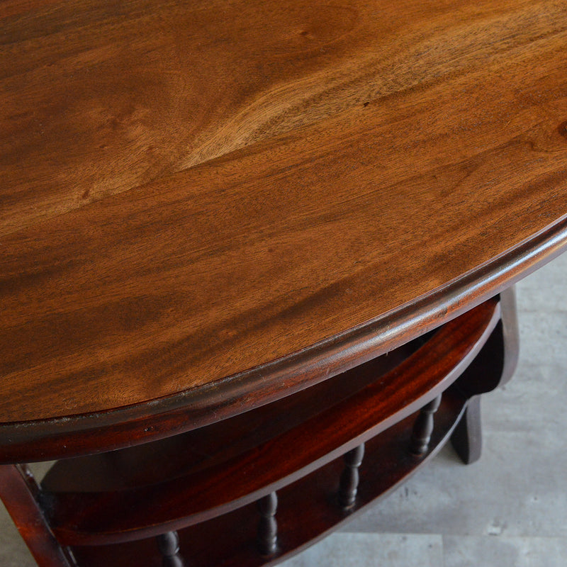 クラシック サイドテーブル (オーバル・マガジンラック付き） 27