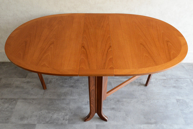 Parker Knoll (Nathan) ゲートレッグ ダイニングテーブル 09 (オーバル/天板剝離再塗装済)