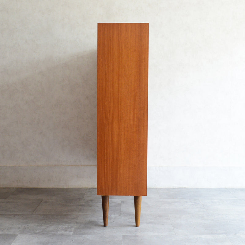 デンマークヴィンテージ チークシェルフ カップボード 8-51（フラップ扉）