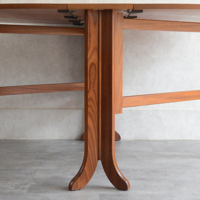 Parker Knoll (Nathan) ゲートレッグ ダイニングテーブル 09 (オーバル/天板剝離再塗装済)