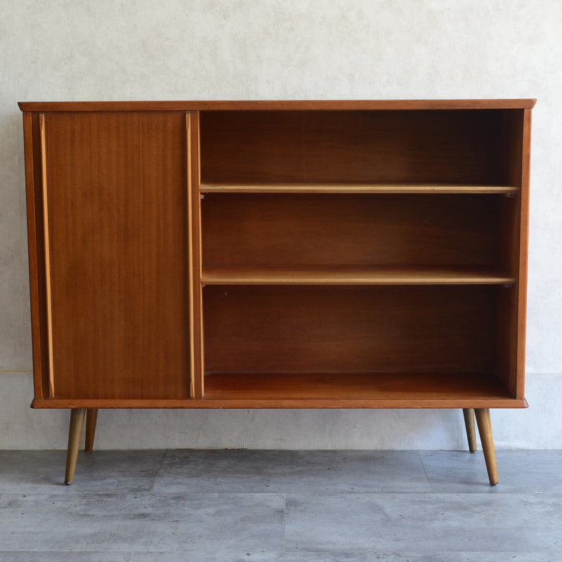 60s チーク ガラスキャビネット 39 (木扉付）