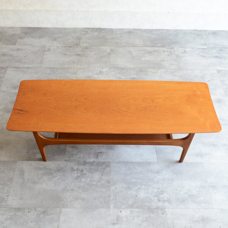 60Sチークローテーブル 26(天板剥離再塗装）