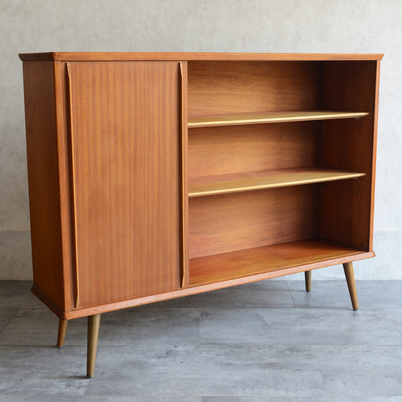 60s チーク ガラスキャビネット 39 (木扉付）