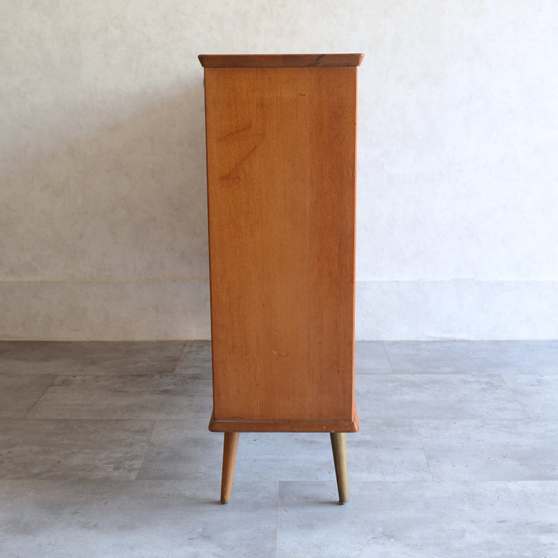 60s チーク ガラスキャビネット 39 (木扉付）