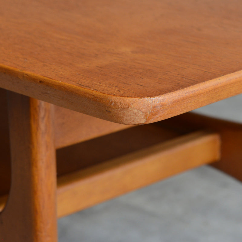 60Sチークローテーブル 26(天板剥離再塗装）