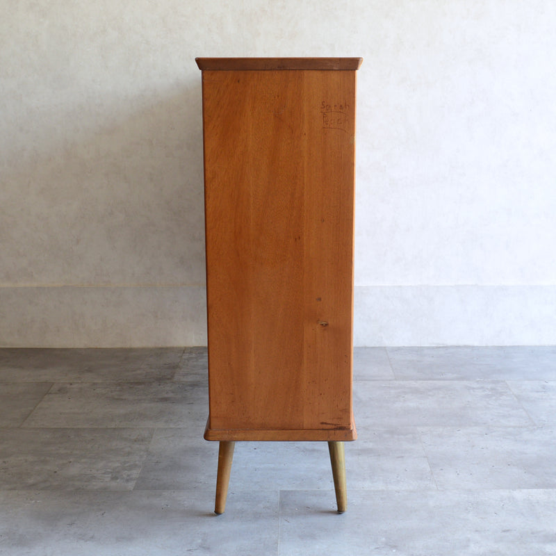 60s チーク ガラスキャビネット 39 (木扉付）