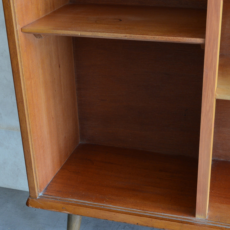 60s チーク ガラスキャビネット 39 (木扉付）