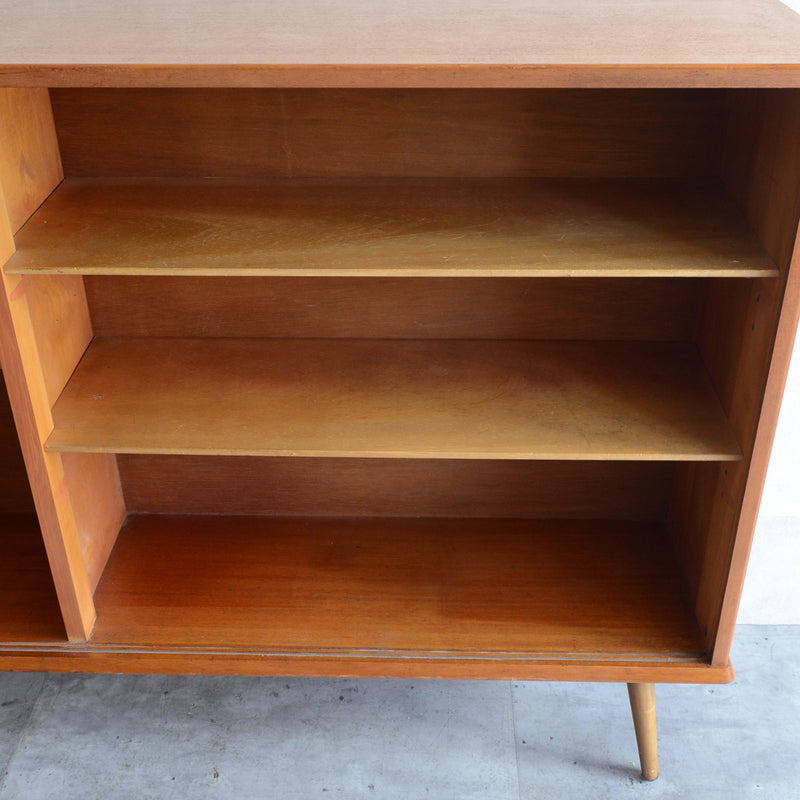 60s チーク ガラスキャビネット 39 (木扉付）