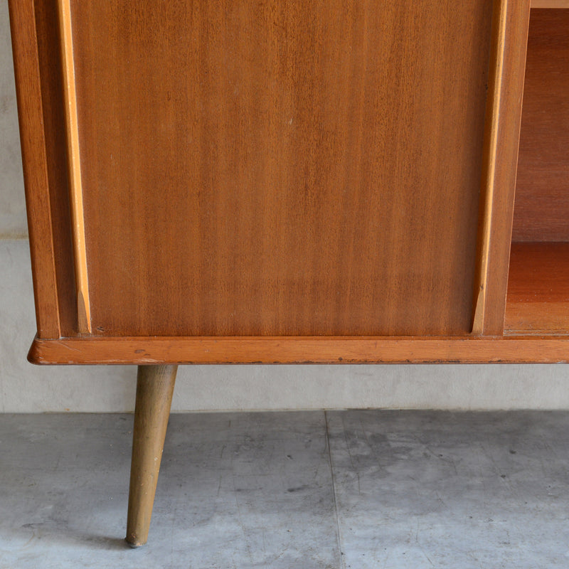 60s チーク ガラスキャビネット 39 (木扉付）