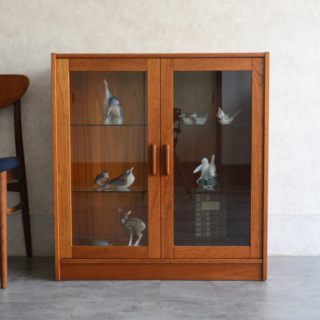 デンマークヴィンテージ　チーク ガラスキャビネット101