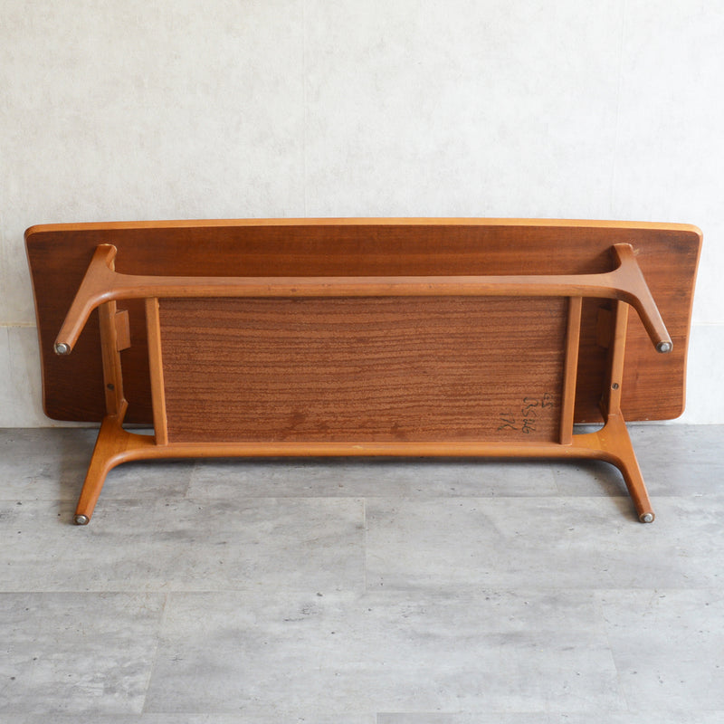 60Sチークローテーブル 26(天板剥離再塗装）