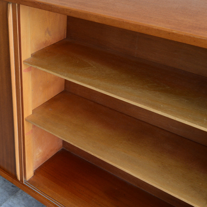 60s チーク ガラスキャビネット 39 (木扉付）