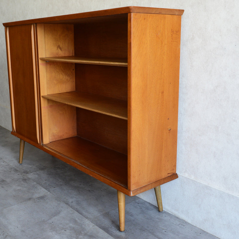 60s チーク ガラスキャビネット 39 (木扉付）