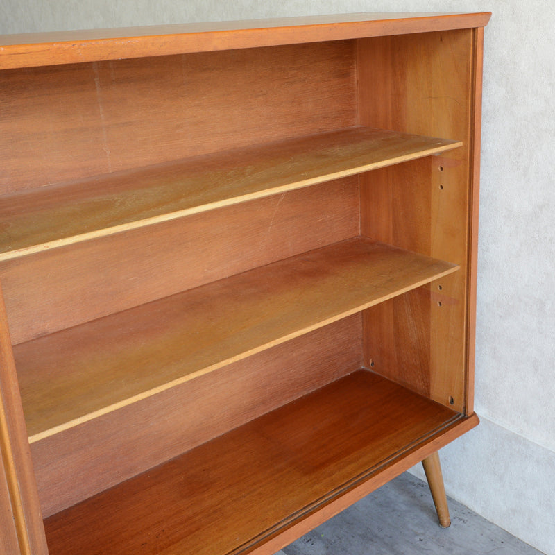 60s チーク ガラスキャビネット 39 (木扉付）