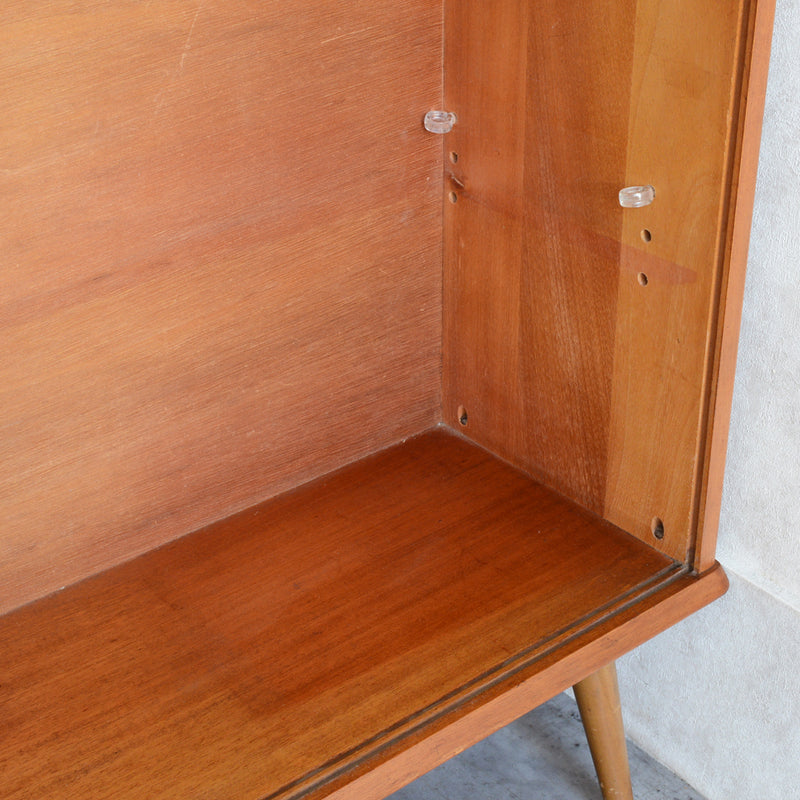 60s チーク ガラスキャビネット 39 (木扉付）