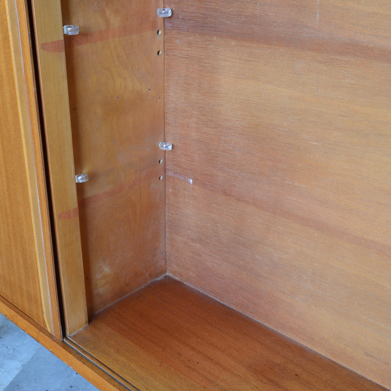 60s チーク ガラスキャビネット 39 (木扉付）