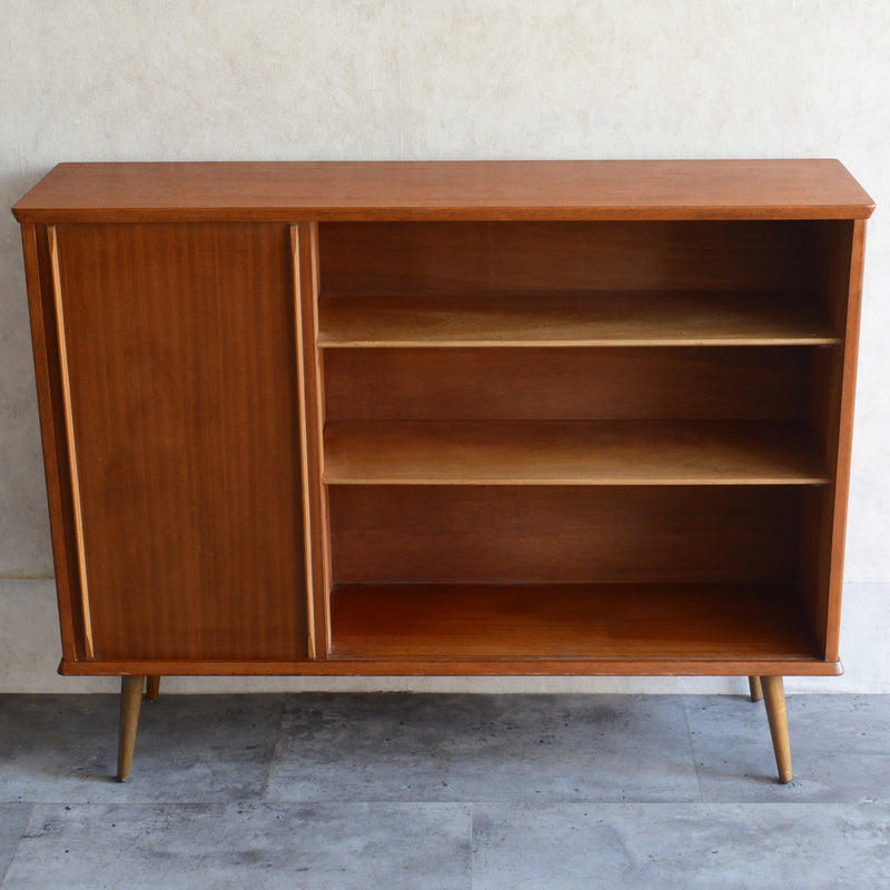 60s チーク ガラスキャビネット 39 (木扉付）