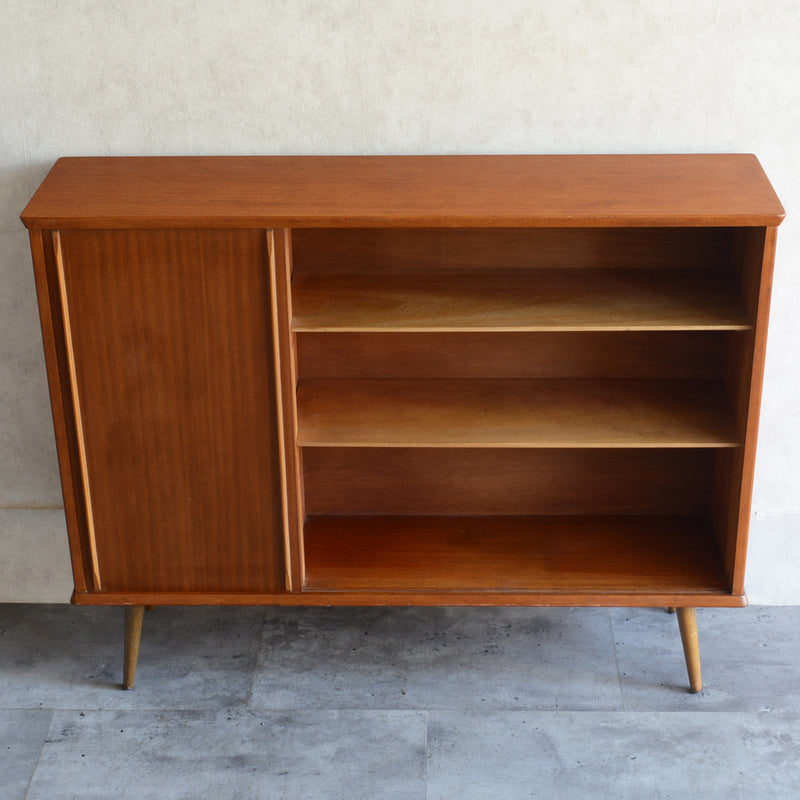 60s チーク ガラスキャビネット 39 (木扉付）