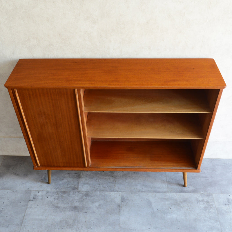 60s チーク ガラスキャビネット 39 (木扉付）