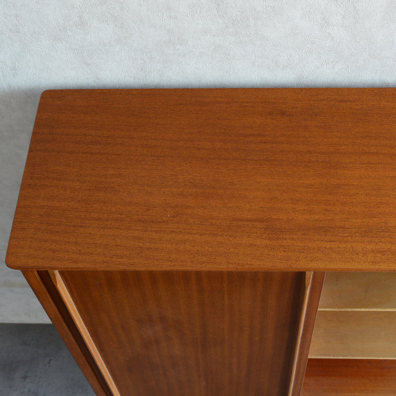 60s チーク ガラスキャビネット 39 (木扉付）