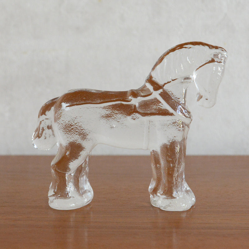 デンマークヴィンテージ ガラス ホースオブジェ/ペーパーウエイト6-47