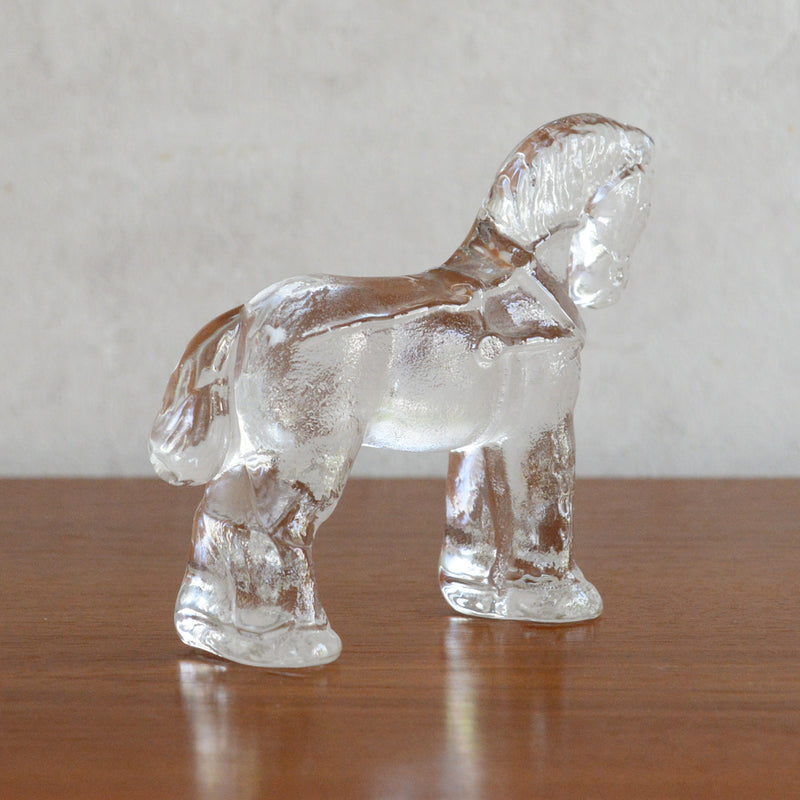 デンマークヴィンテージ ガラス ホースオブジェ/ペーパーウエイト6-47