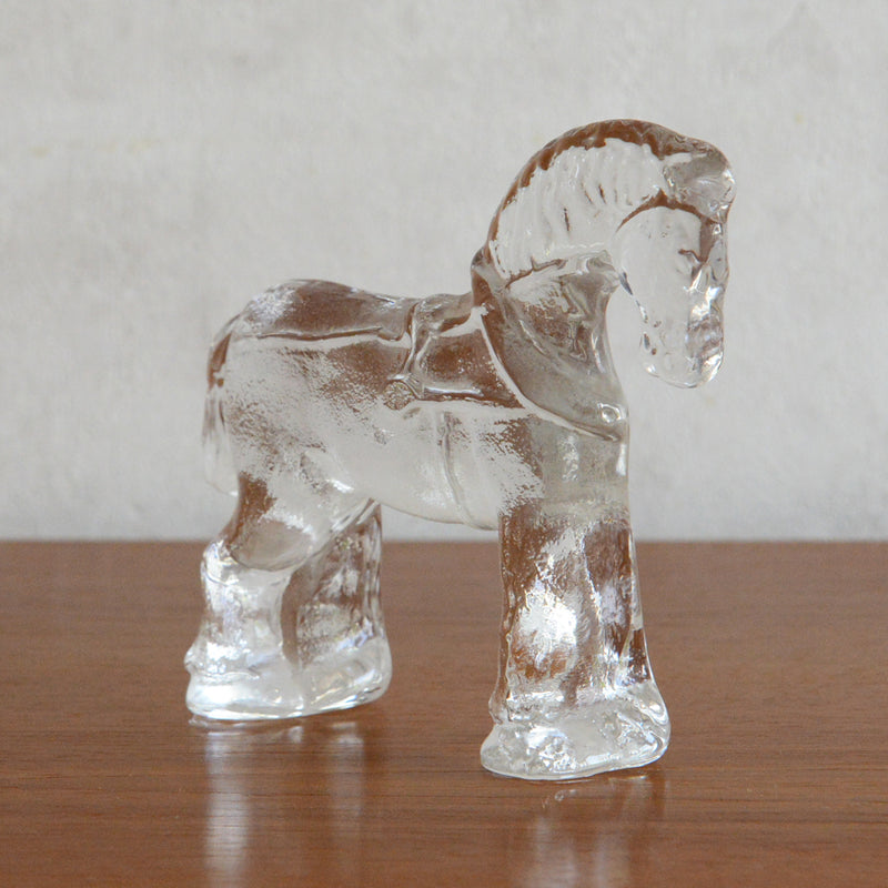 デンマークヴィンテージ ガラス ホースオブジェ/ペーパーウエイト6-47
