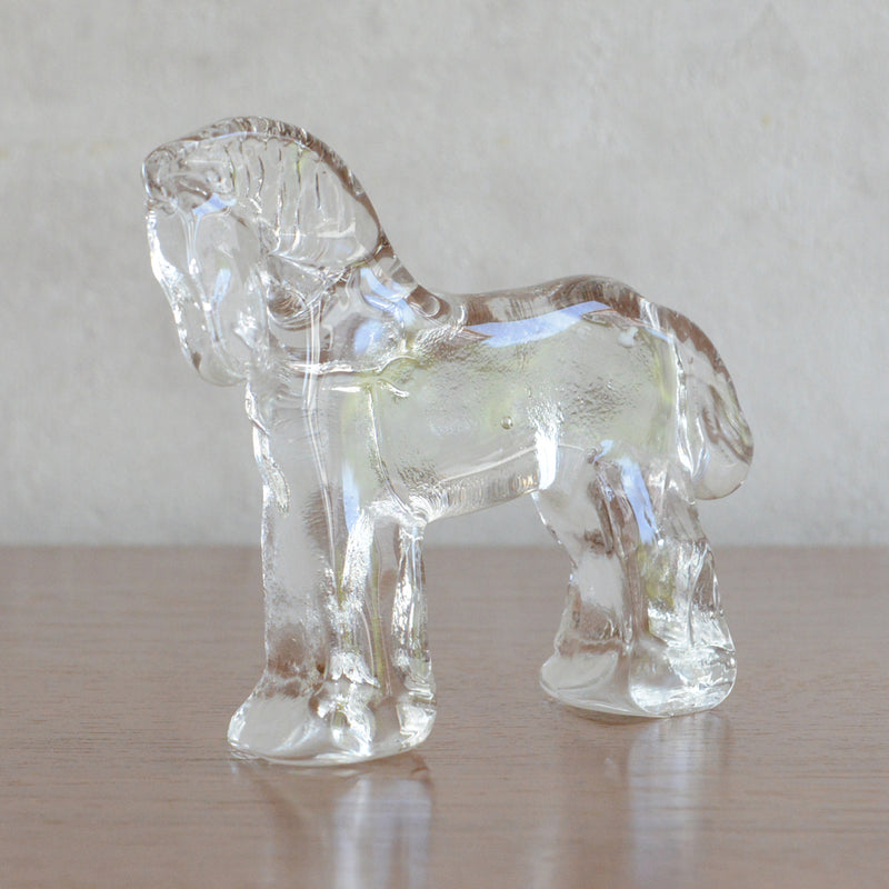 デンマークヴィンテージ ガラス ホースオブジェ/ペーパーウエイト6-47