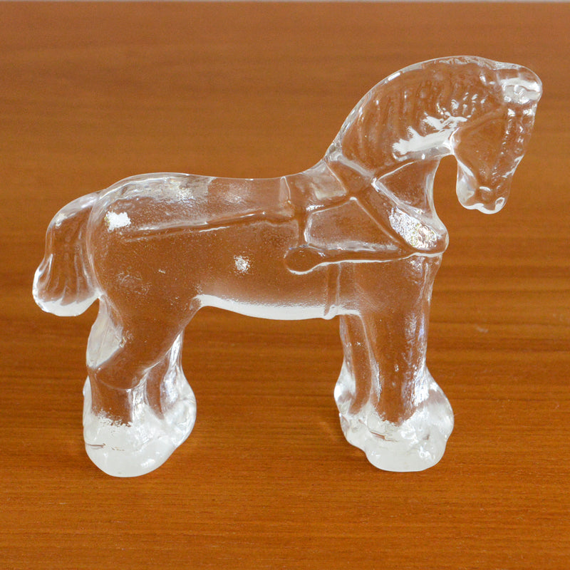 デンマークヴィンテージ ガラス ホースオブジェ/ペーパーウエイト6-47
