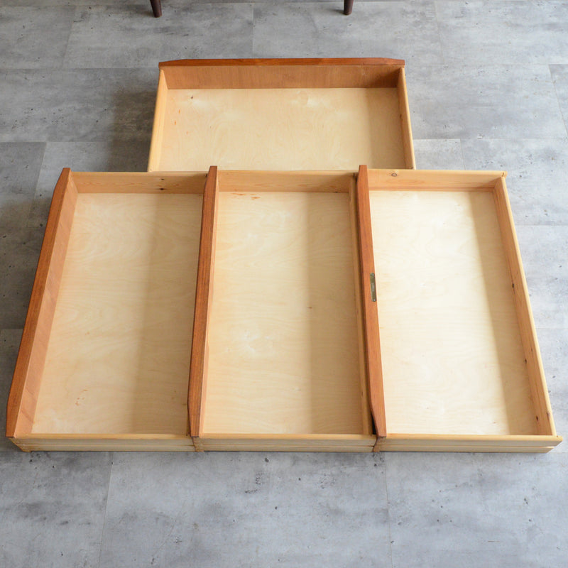 デンマーク ヴィンテージ  チーク４段チェスト 6-30(鍵付）