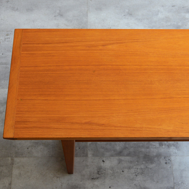 60Sチークローテーブル(ラダー棚）25 (天板剥離再塗装済）