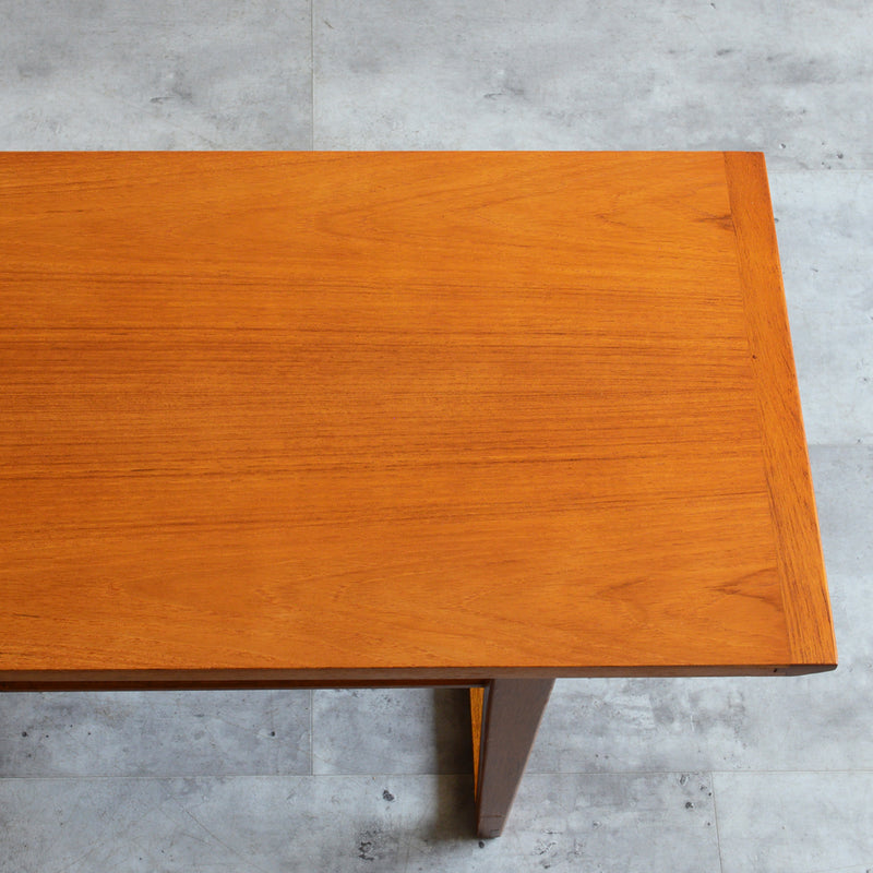 60Sチークローテーブル(ラダー棚）25 (天板剥離再塗装済）