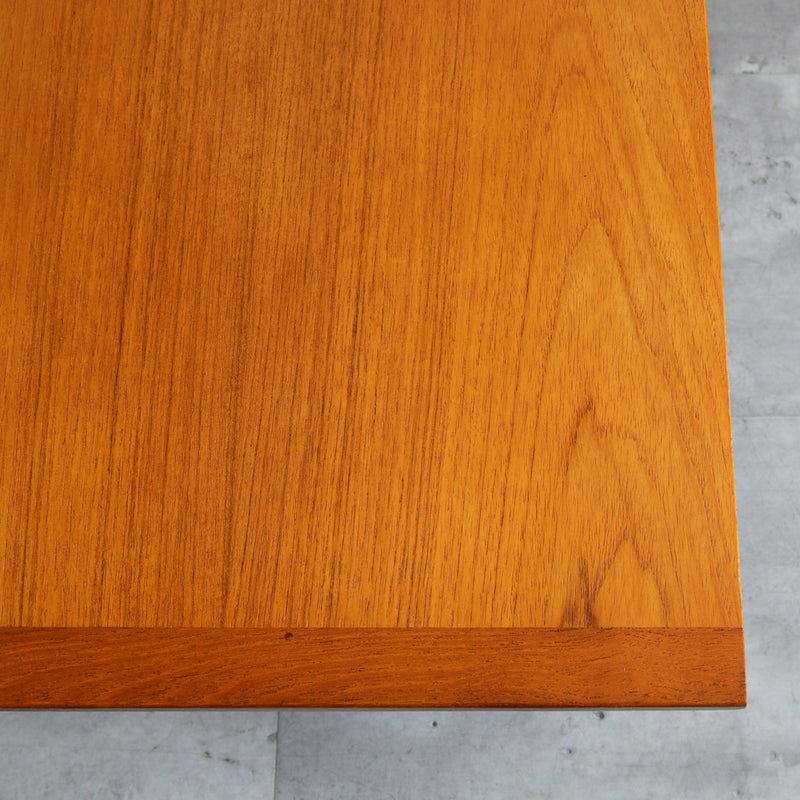 60Sチークローテーブル(ラダー棚）25 (天板剥離再塗装済）